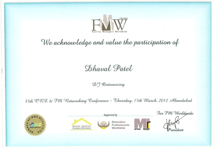MMG worldwide networking conference certificate